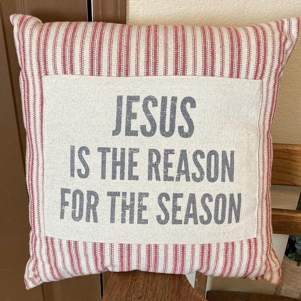Advent Calendar Christmas Pillow “JESUS IS THE REASON FOR THE SEASON” Like New!